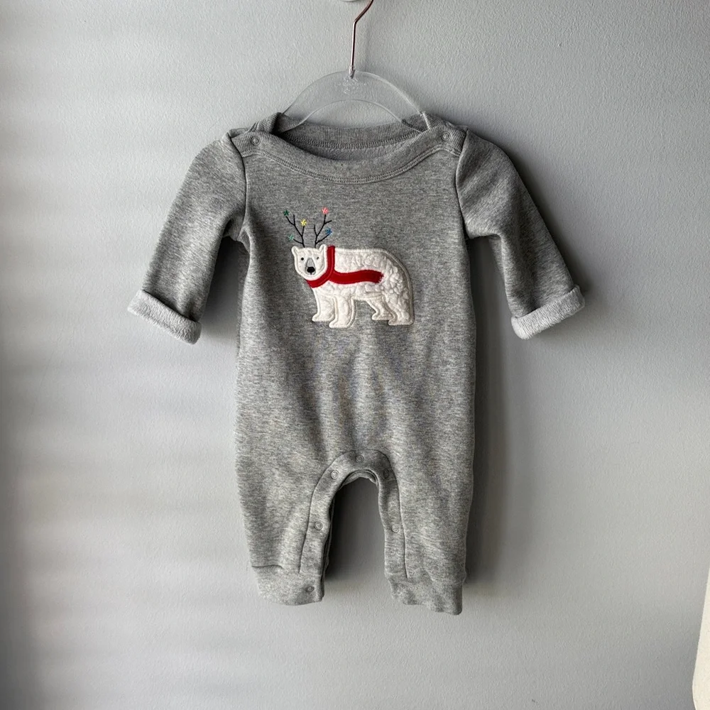 Baby Gap 0-3 Month‎ Polar Bear Fleece Lined Jumpsuit